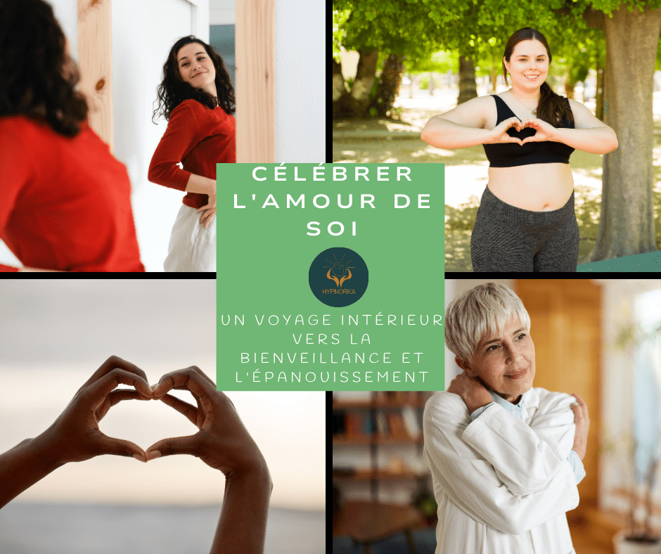 femmes, de différents âges, s’épanouissent dans l’amour de soi. Des expressions de confiance et de sérénité à chaque étape de la vie, illustrant l’importance de se célébrer et de s’accepter pleinement.