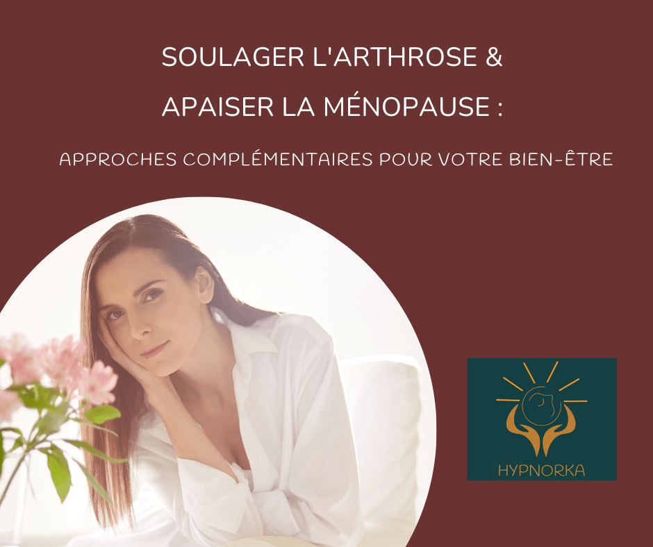 Femme apaisée, entourée de lumière douce, attendant un soin énergétique pour soulager les douleurs liées à la ménopause et l'arthrose.